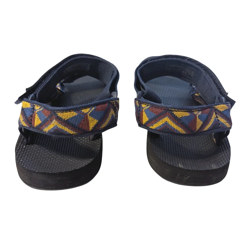 Teva Men's 9 Original Universal Blue Yellow Red Geometric Sport Sandals 1004006